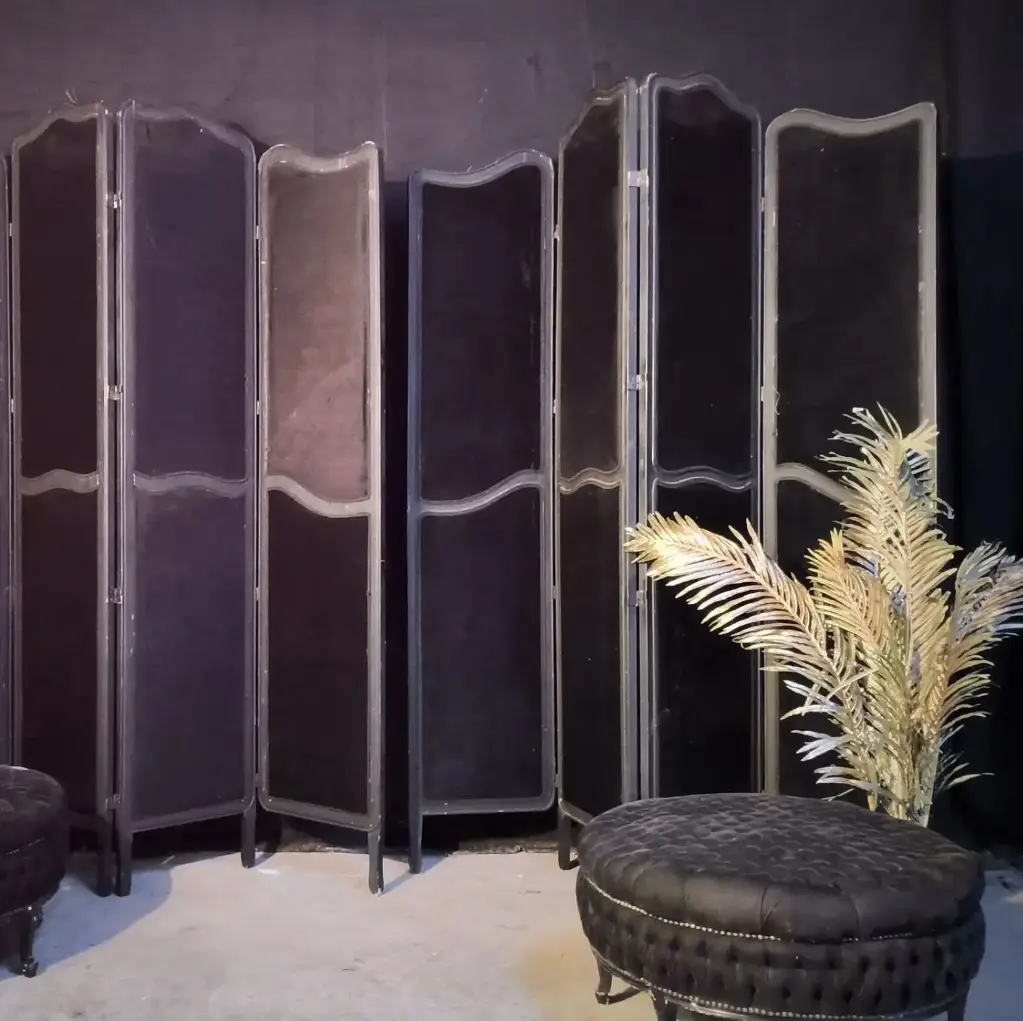 Paravent velours noir - 300cm