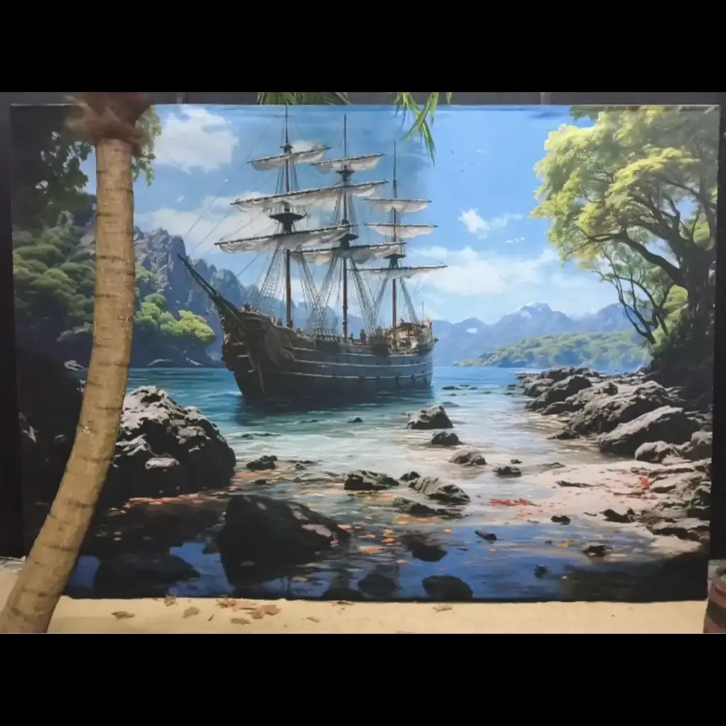 Fond photo bateau pirate - 240cm