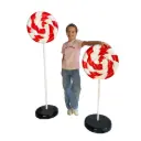 Sucette spirale rouge et blanche - 100 à 190cm