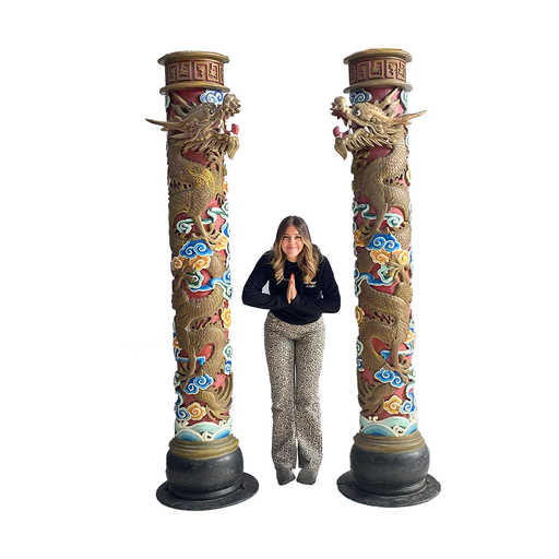 [locasi14] Demi-colonne avec dragon - 257cm