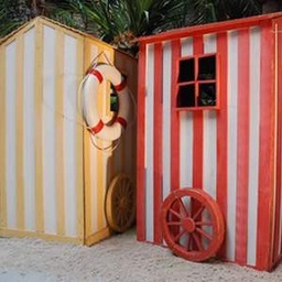 [locpla2] Cabine de plage rouge - 206cm