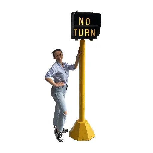 [locame14] Panneau de rue "No Turn"- 220cm