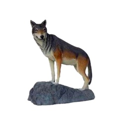 [locsau52] Loup sur rocher 124cm