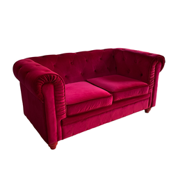 [loclon12] Chesterfield velours rouge