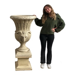 [locgre19] Vase blanc en pierre 100cm