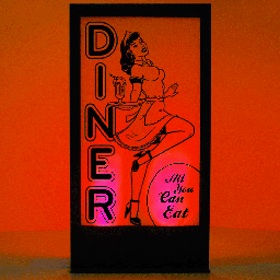 [locame63] Panneau lumineux Serveuse Diner - 200cm