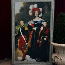 [locbar16] Peinture Portrait Dame et ses Princes