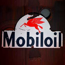 [locvoi5] Panneau Station essence MobilOil - 115cm