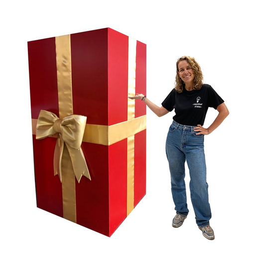 [locnoe300] Cadeau de Noël rouge et or - 190cm