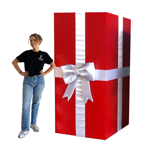 [locnoe301] Cadeau de Noël rouge et argent - 210cm