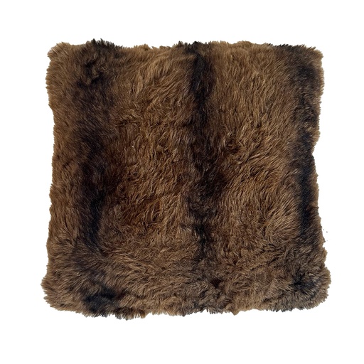 [locmob40] Coussin imitation fourrure marron - 40x40cm