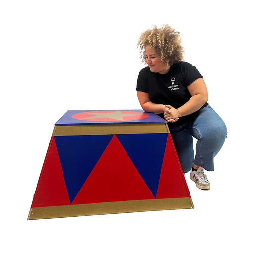 [loccir66] Piédestal rouge, or et bleu