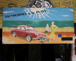 [locpla175] Panneau "Vacances à la plage" - 246cm
