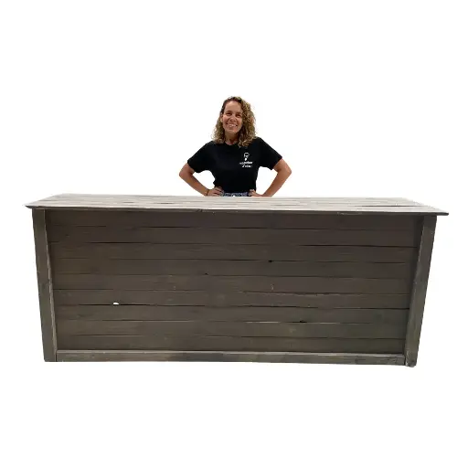 [locfar43] Bar en bois texturé gris - 230cm