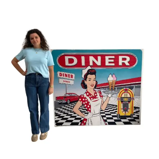 [locame56] Panneau publicitaire American diner - 132cm