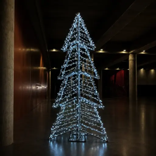 [locnoe320] Sapin géant lumineux structure dorée - 450cm