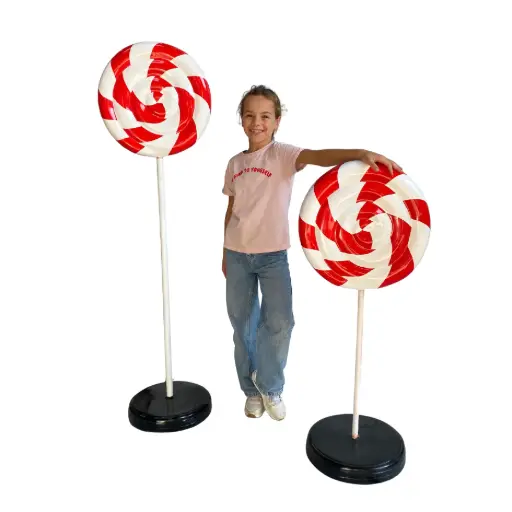 [locbon82] Sucette spirale rouge et blanche - 100 à 190cm